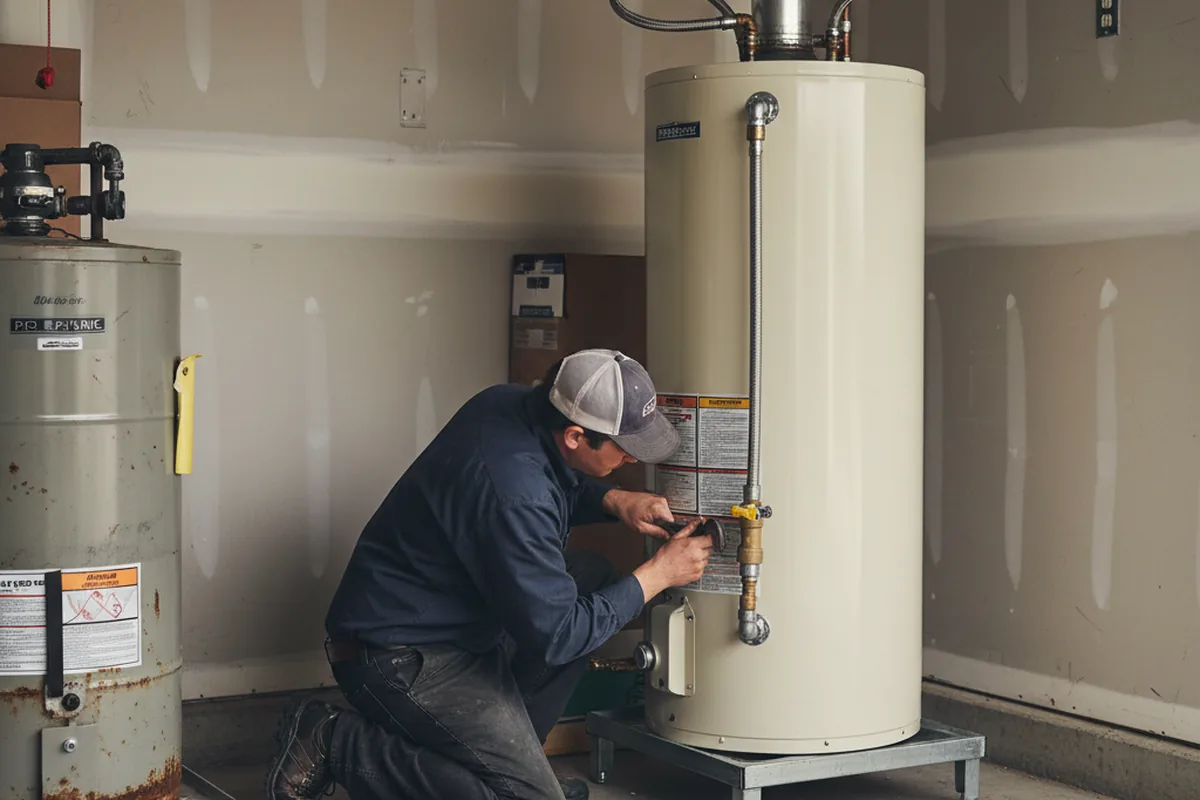 Water heater and shutoff valve replacement in Bryan