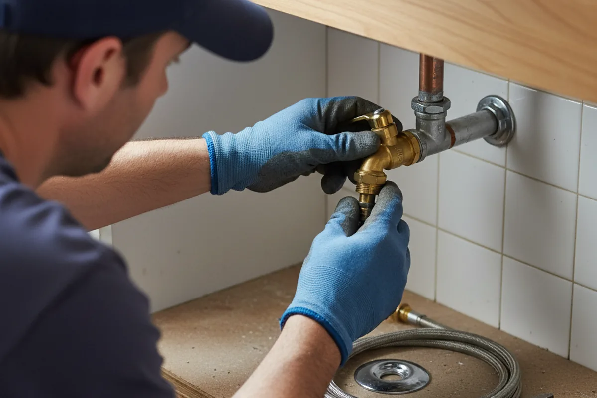 Shutoff valve and fitting work during Faucet and Fixture Repair in Bryan
